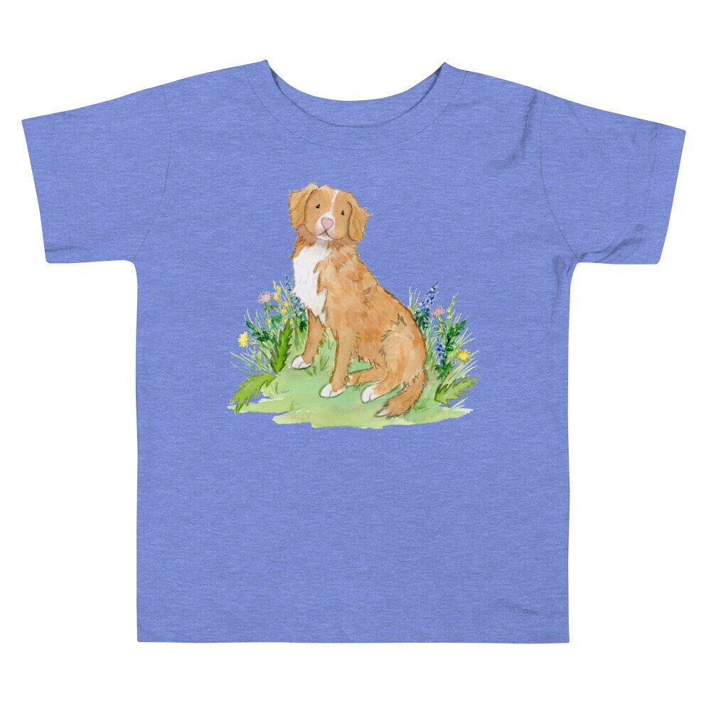 Nova Scotia Duck Tolling Retriever Toddler Tee, Kids Toller Tee, Gift for Toller Lover, Watercolor Dog Tee, Cute Toller Tee, Dog Lover Gift