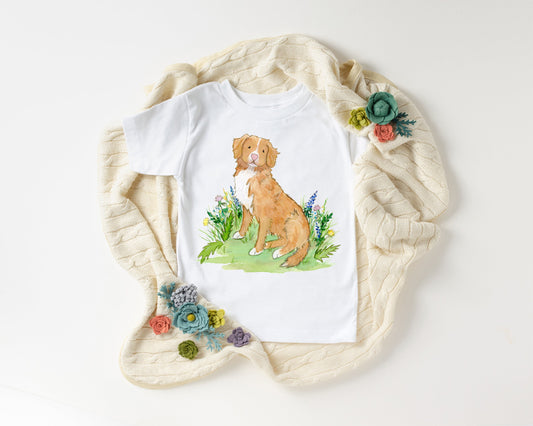 Nova Scotia Duck Tolling Retriever Toddler Tee, Kids Toller Tee, Gift for Toller Lover, Watercolor Dog Tee, Cute Toller Tee, Dog Lover Gift