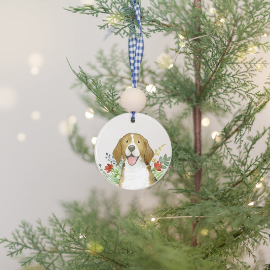Beagle Ornament, Personalized Gift for Dog Lovers