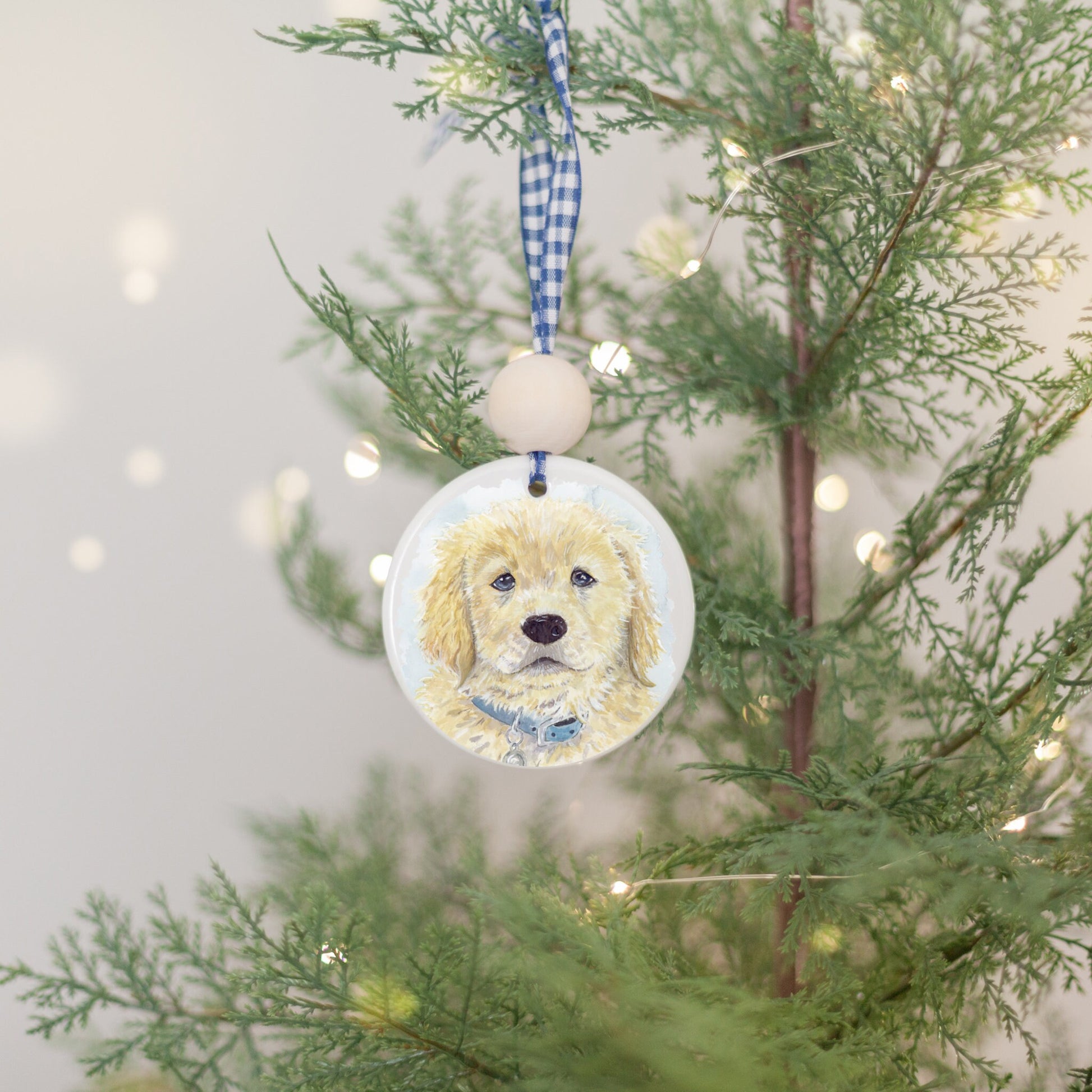 Golden Retriever Ornament, Puppy's 1st Christmas