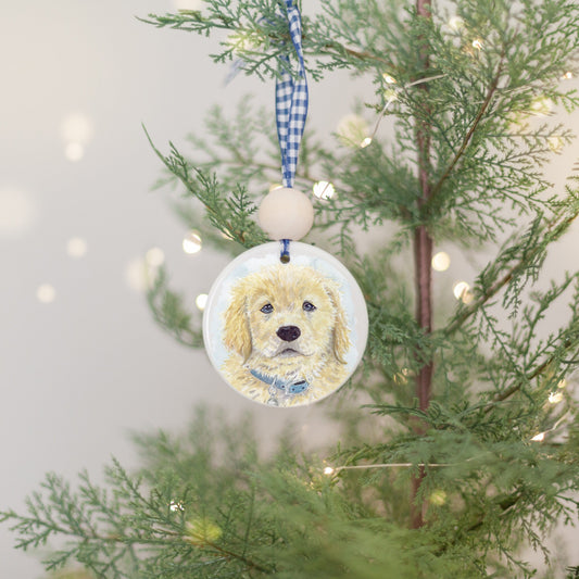 Golden Retriever Ornament, Puppy's 1st Christmas