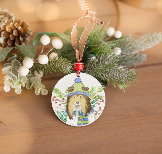 Rough Collie Ornament, Personalized Gift for Dog Lovers