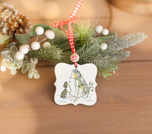 Personalized Australian Shepherd Ornament, Holiday Gift for Aussie Lovers