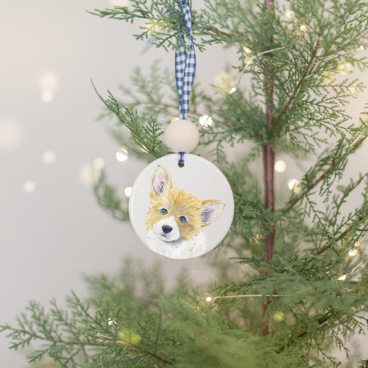 Personalized Welsh Corgi Ornament, Holiday Gift for Corgi Lovers