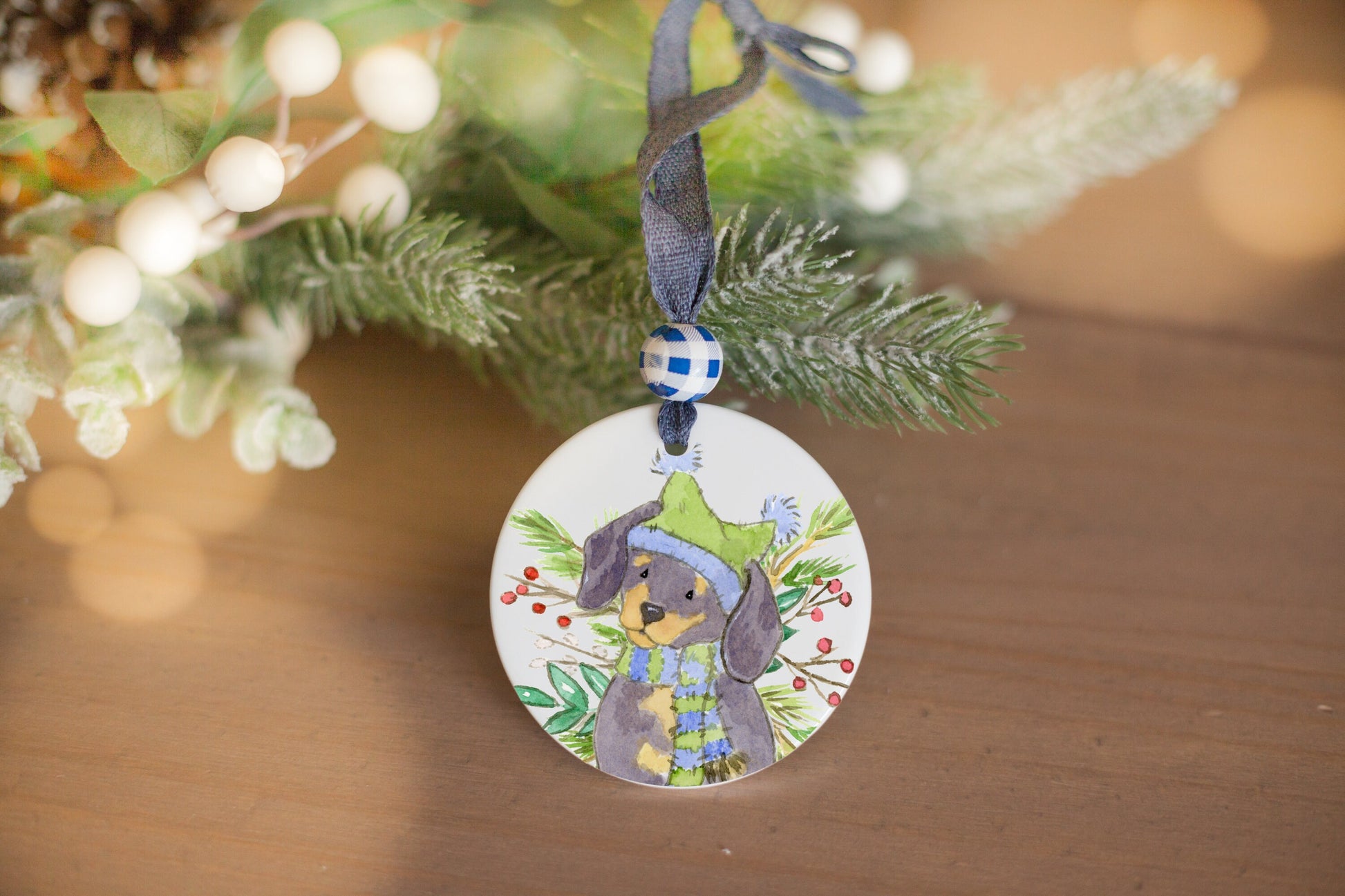 Personalized Dachshund Ornament, Holiday Gift For Pet Parents