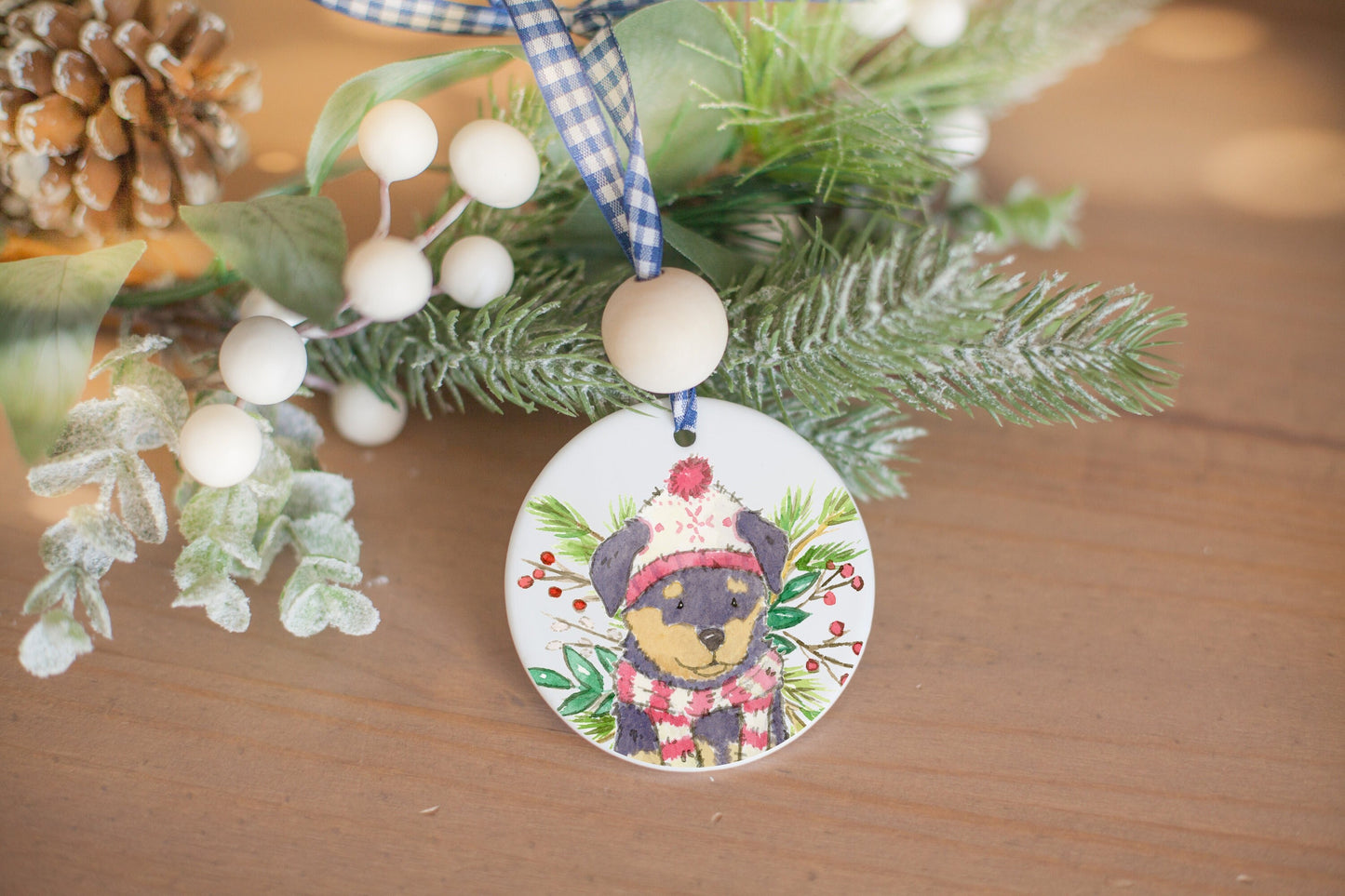 Personalized Rottweiler Ornament, Unique Gift for Dog Lovers