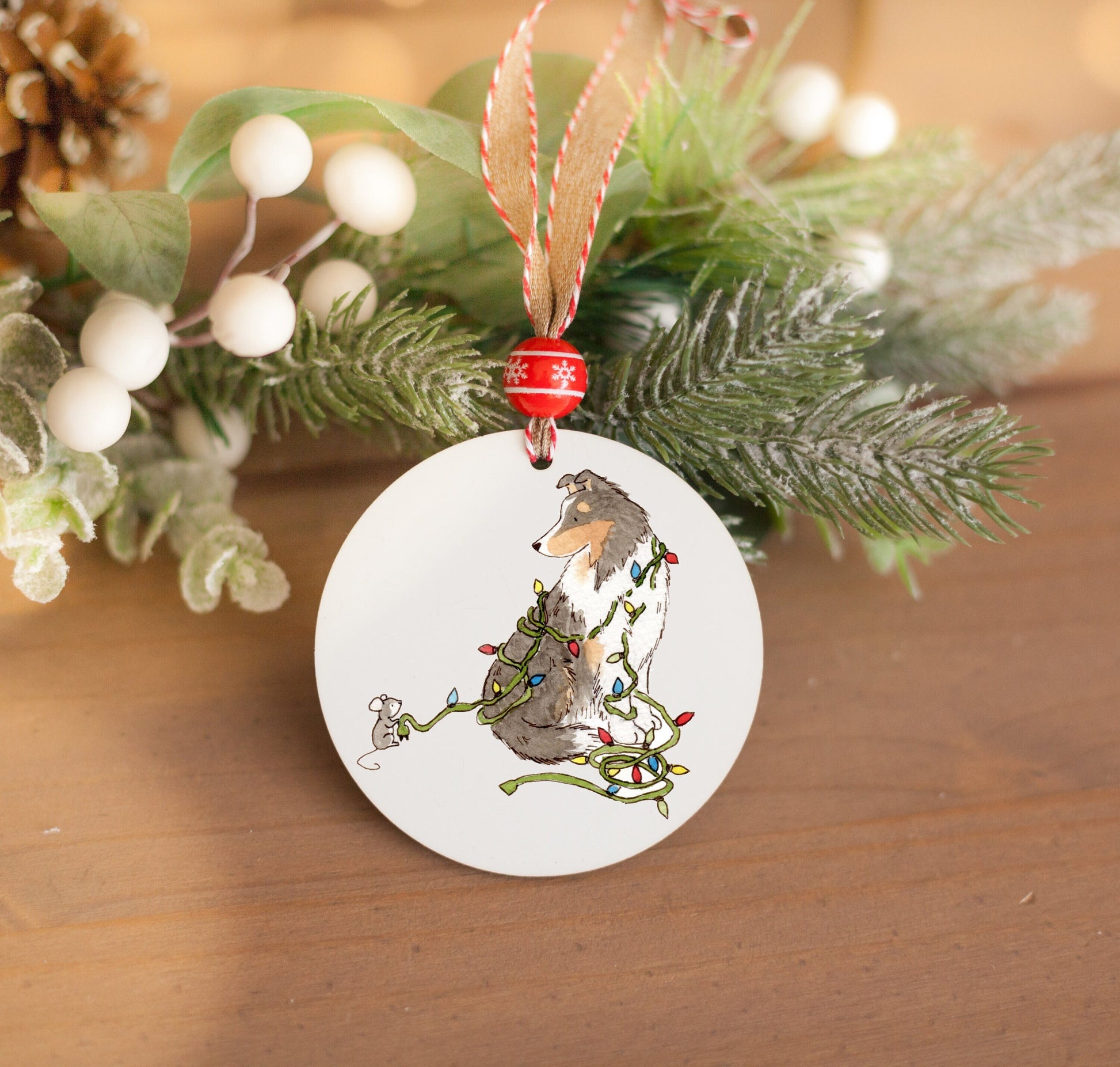Personalized Tri Color Shetland Sheepdog Ornament