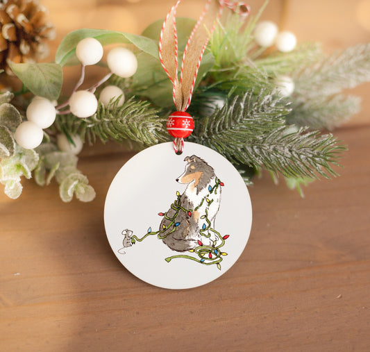 Personalized Tri Color Shetland Sheepdog Ornament