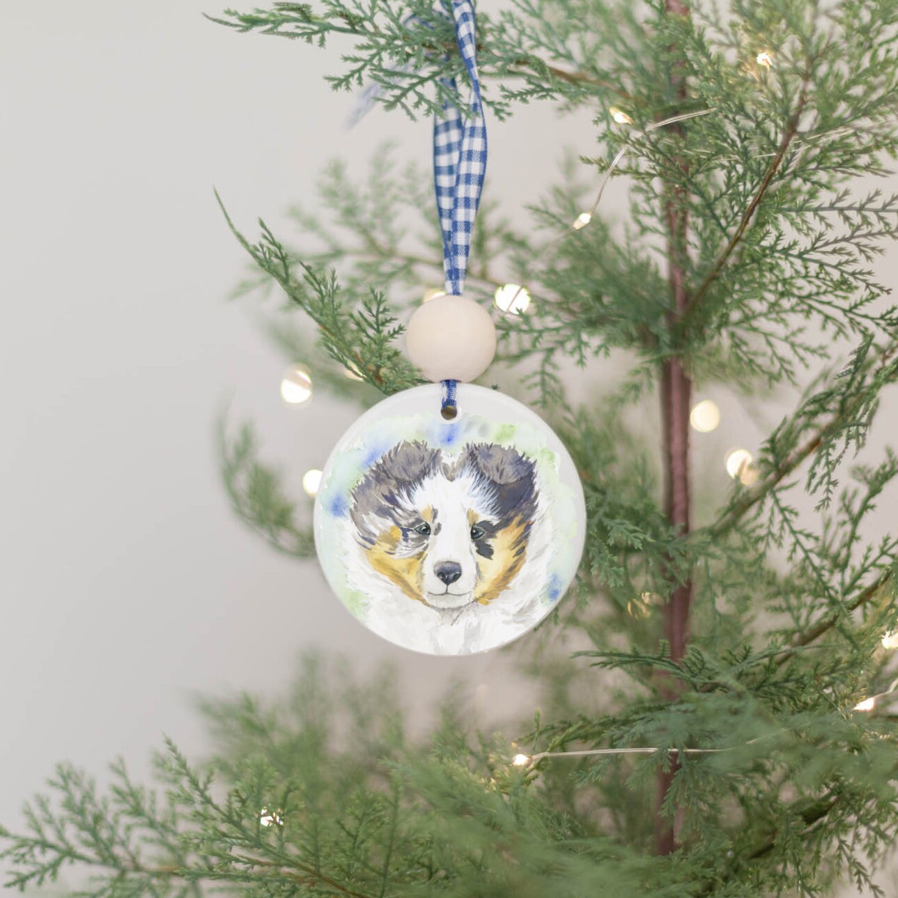 Blue Merle Sheltie Ornament, Sheltie Gift