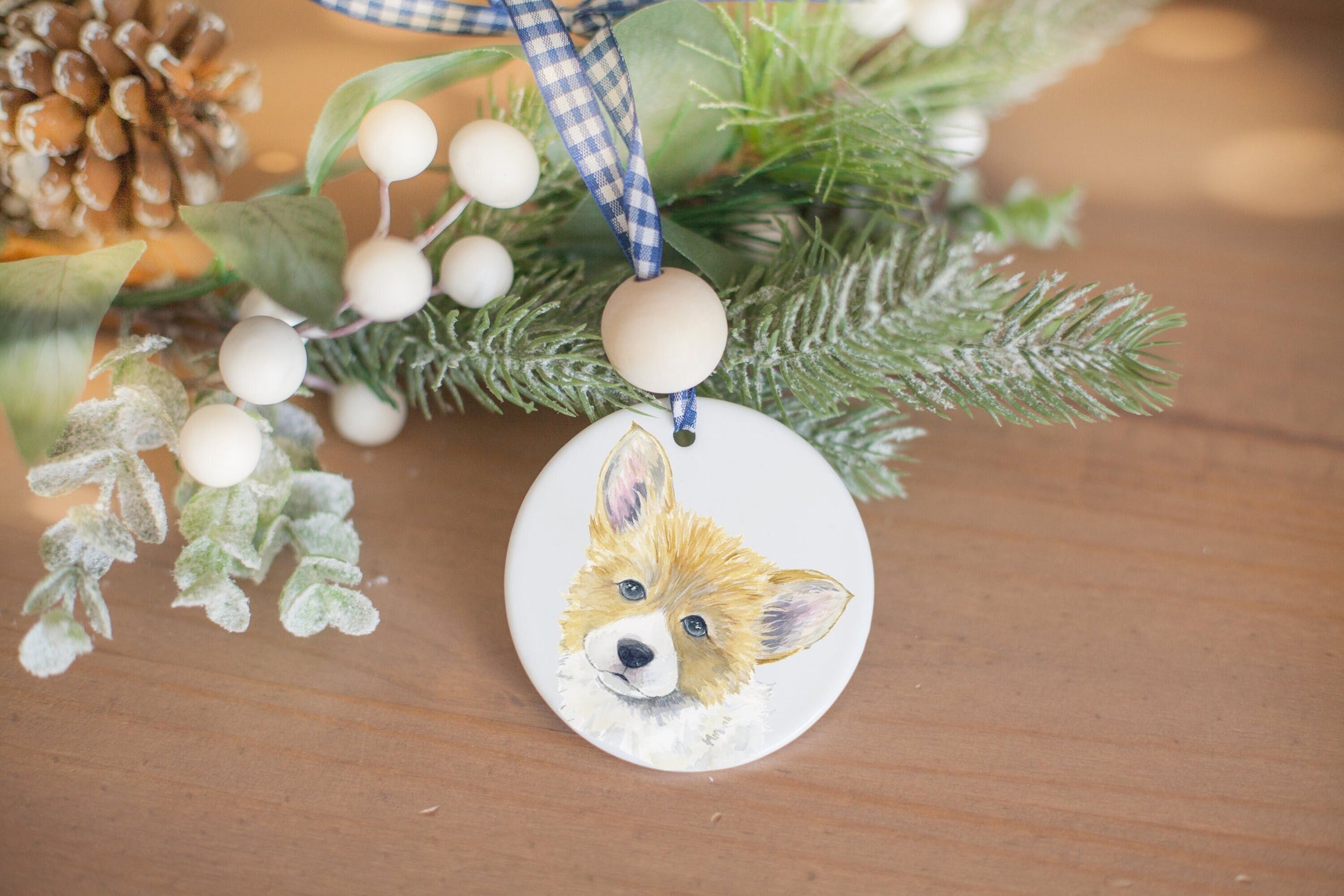 Personalized Welsh Corgi Ornament, Holiday Gift for Corgi Lovers