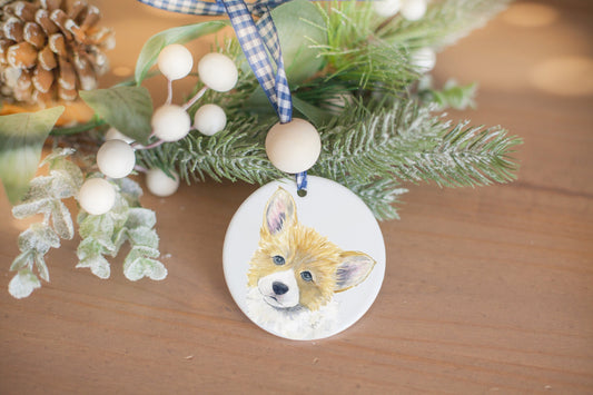 Personalized Welsh Corgi Ornament, Holiday Gift for Corgi Lovers