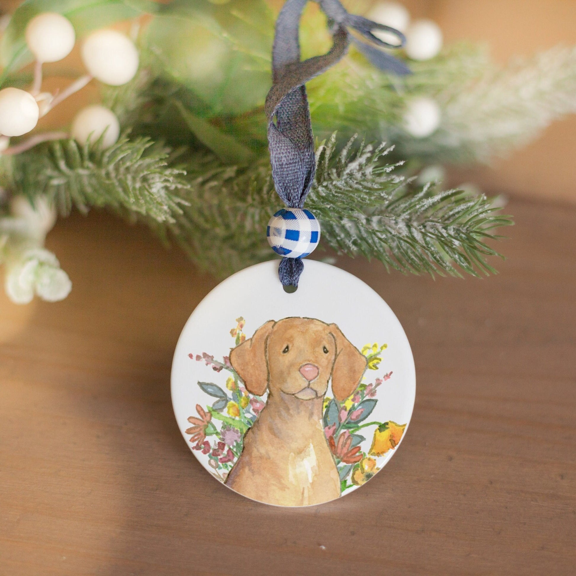 Personalized Vizsla Ornament, Holiday Gift for Dog Lovers
