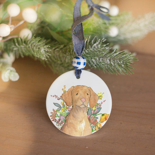 Personalized Vizsla Ornament, Holiday Gift for Dog Lovers