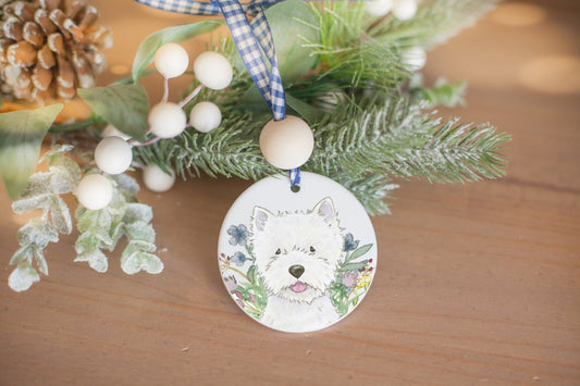 Personalized Westie Ornament, Holiday Gift for Dog Lovers