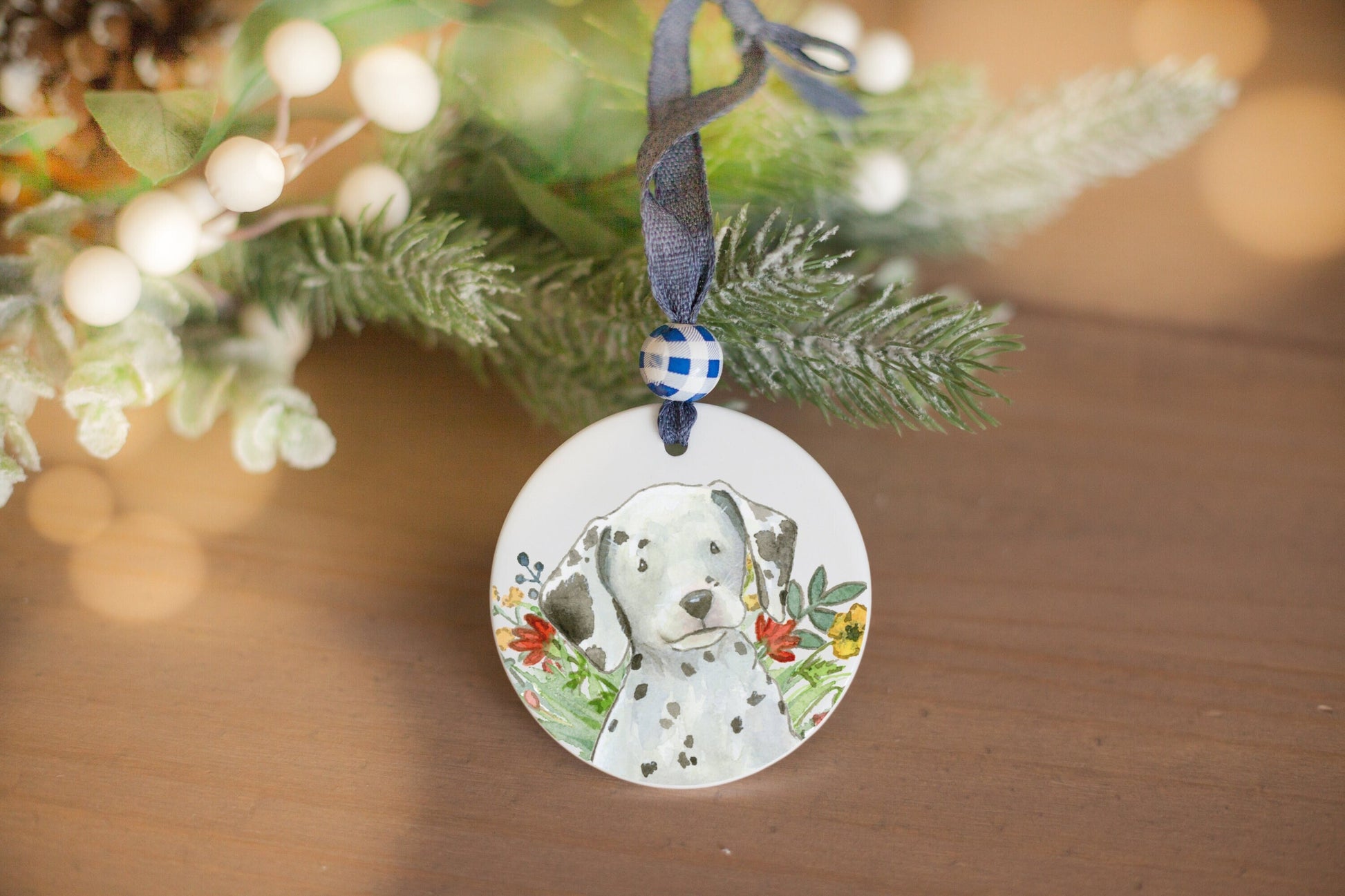 Personalized Dalmatian Ornament, Holiday Gift for Dog Lovers