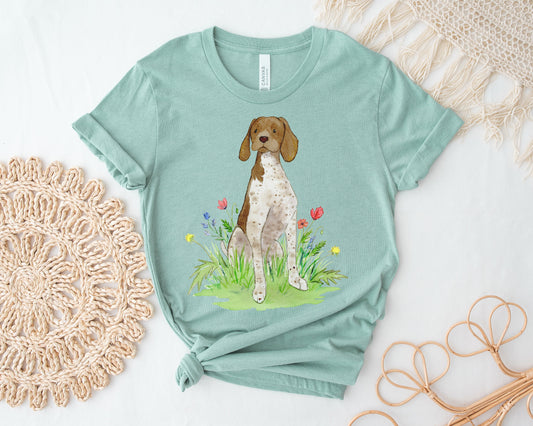 Dusty blue German Shorthaired Pointer t-shirt.