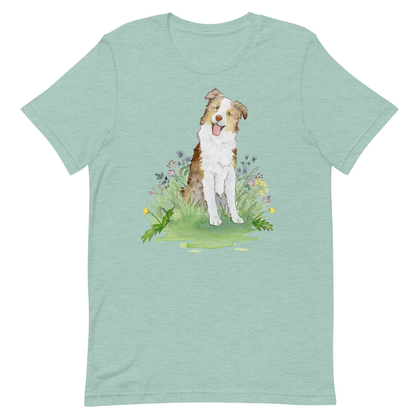 Dusty blue red merle australian shepherd tee.