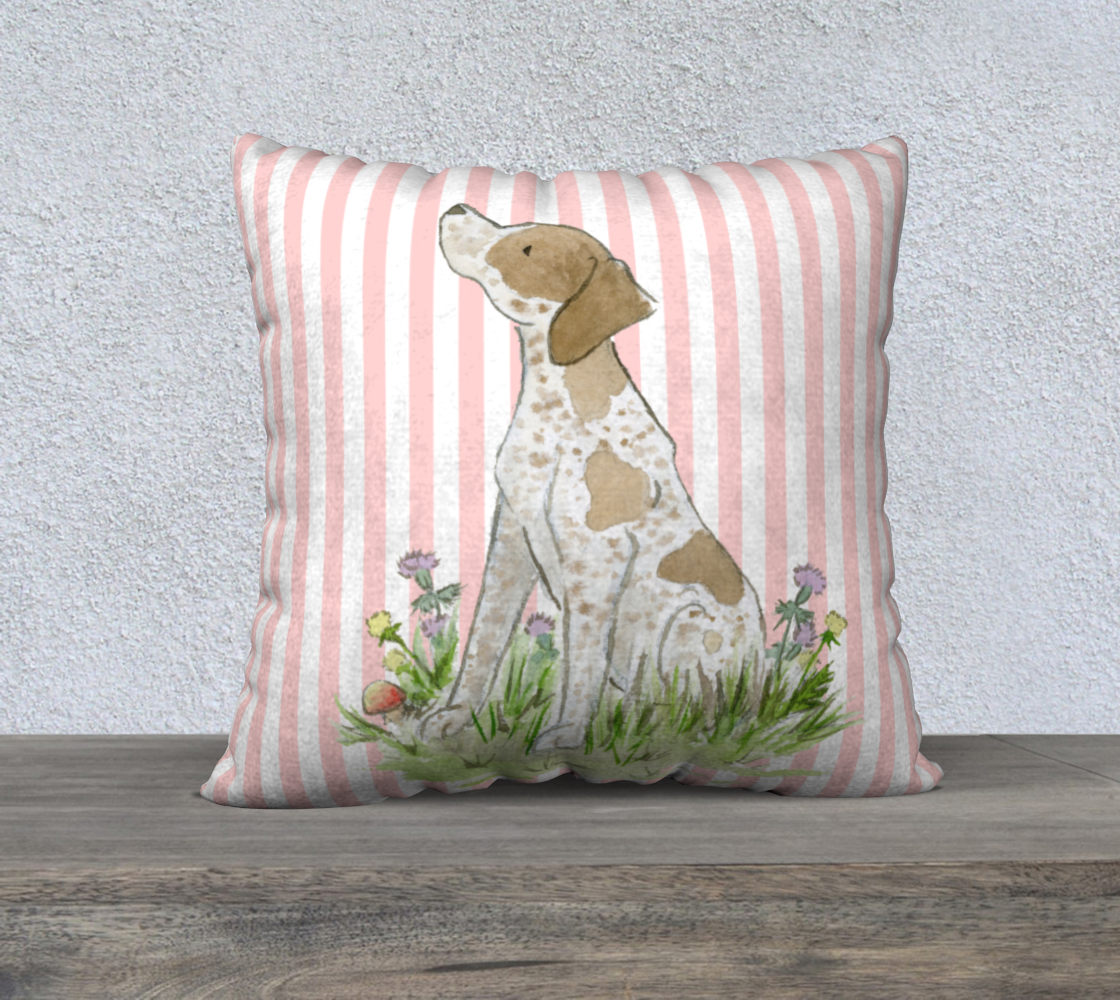 German Shorthaired Pointer Square Throw Pillow Cover, Decorative Pillow Cover, Pointer Gift - Jasper and Ruby Art