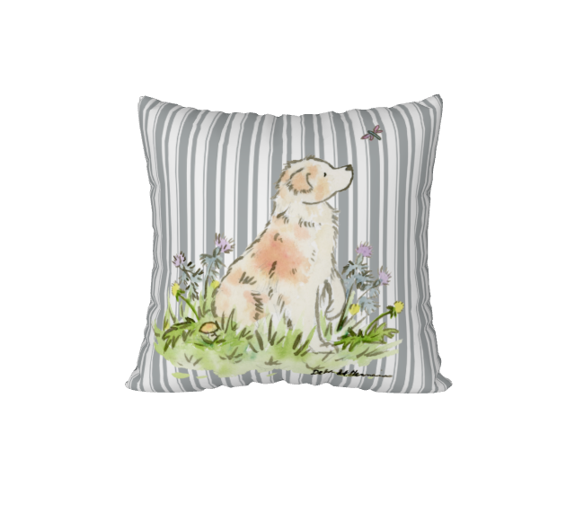 Red Merle Australian Shepherd Square Throw Pillow Cover, Gift for Dog Lovers - Jasper and Ruby Art