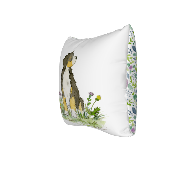 Bernese Mountain Dog Square Throw Pillow Cover, Dog Throw Pillow Case, Square Decorative Pillow Cover - Jasper and Ruby Art