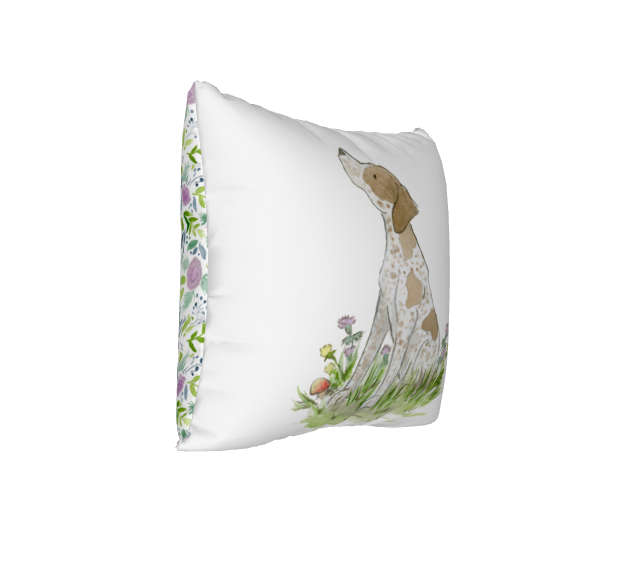 German Shorthaired Pointer Square Throw Pillow Cover, Decorative Pillow Cover, Pointer Gift - Jasper and Ruby Art
