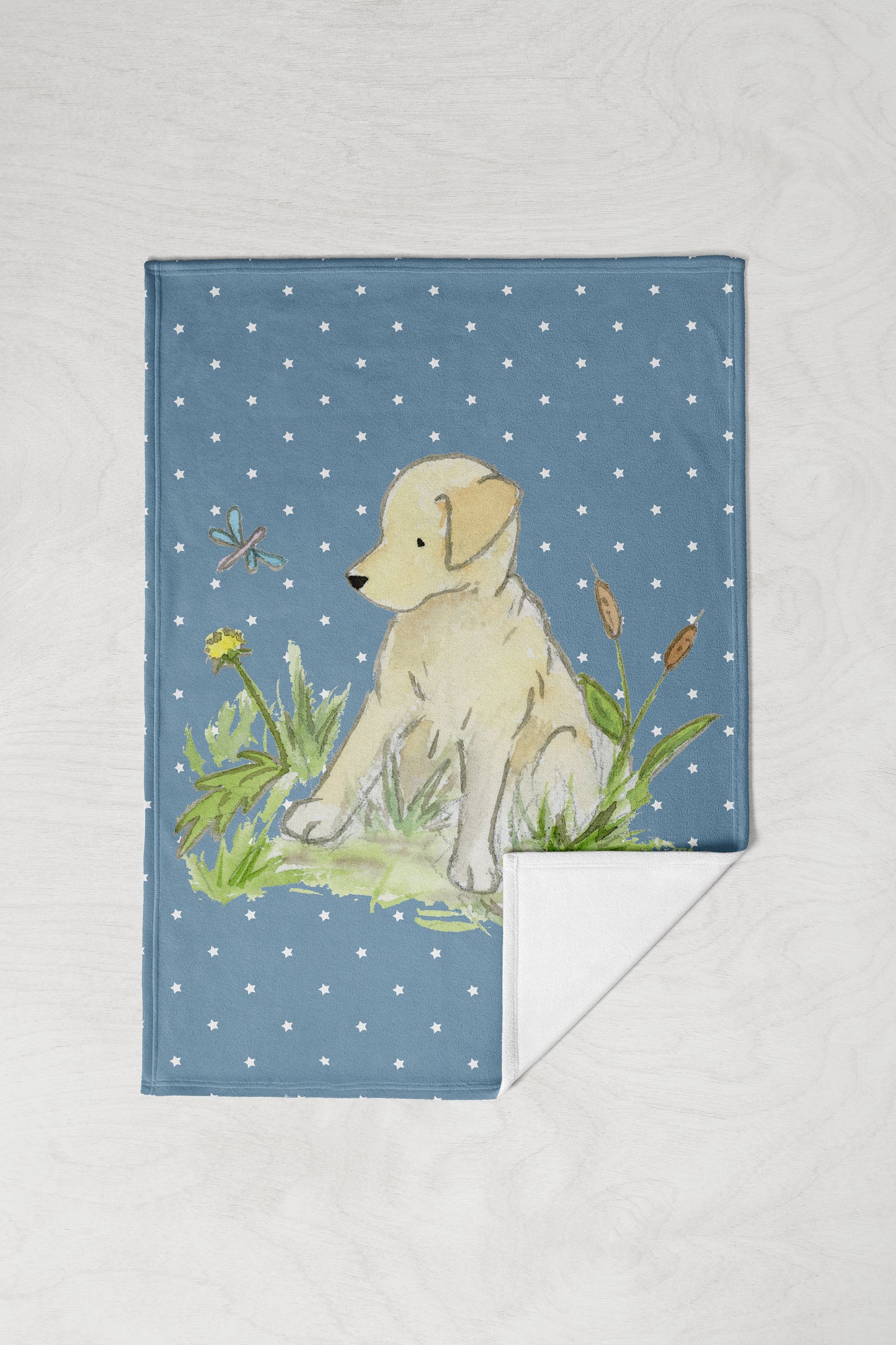 Yellow Lab Throw Blanket - Jasper and Ruby Art