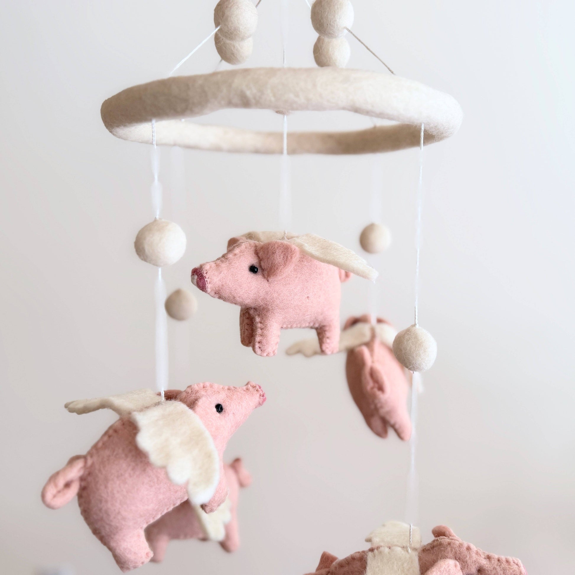 Felt Baby Mobile - Flying Pig - Jasper and Ruby Art