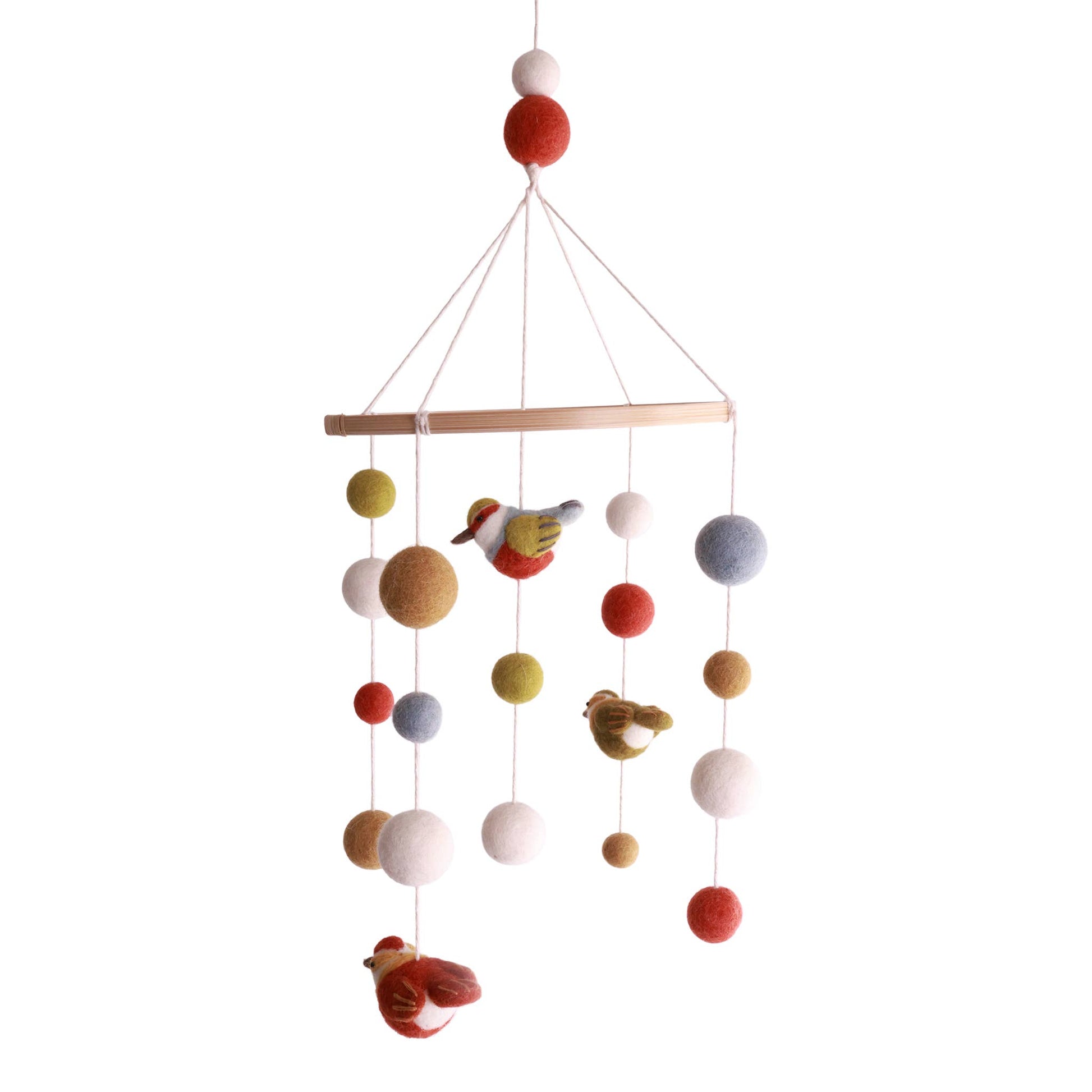 Mobile - Birds - Green/Rusty Red - Jasper and Ruby Art