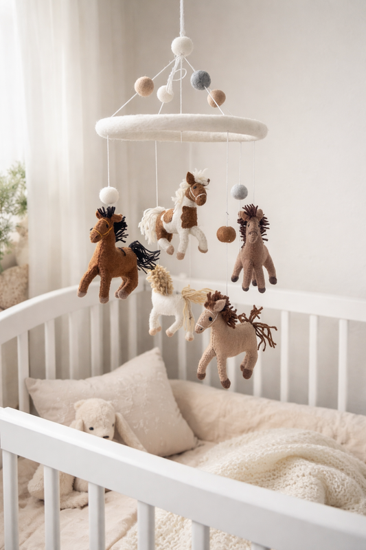 Felt Baby Mobile - Horse - Jasper and Ruby Art