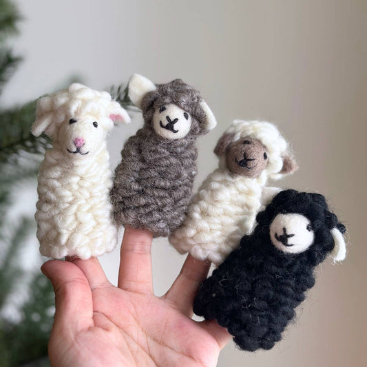 Fluffy Sheep Wool Finger Puppets