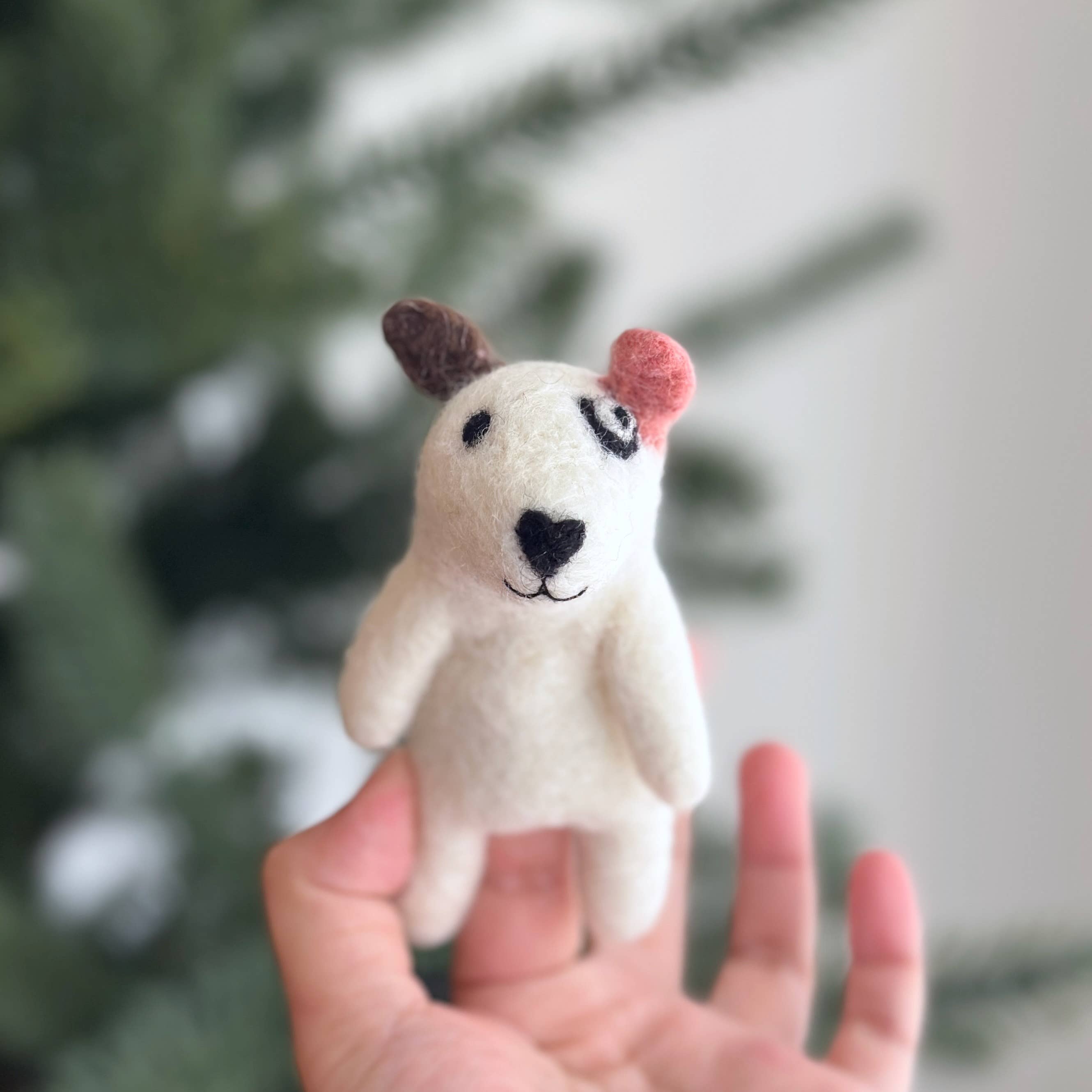 Ruby Puppet Bull Terrier Finger Puppet – Jasper and Ruby Art