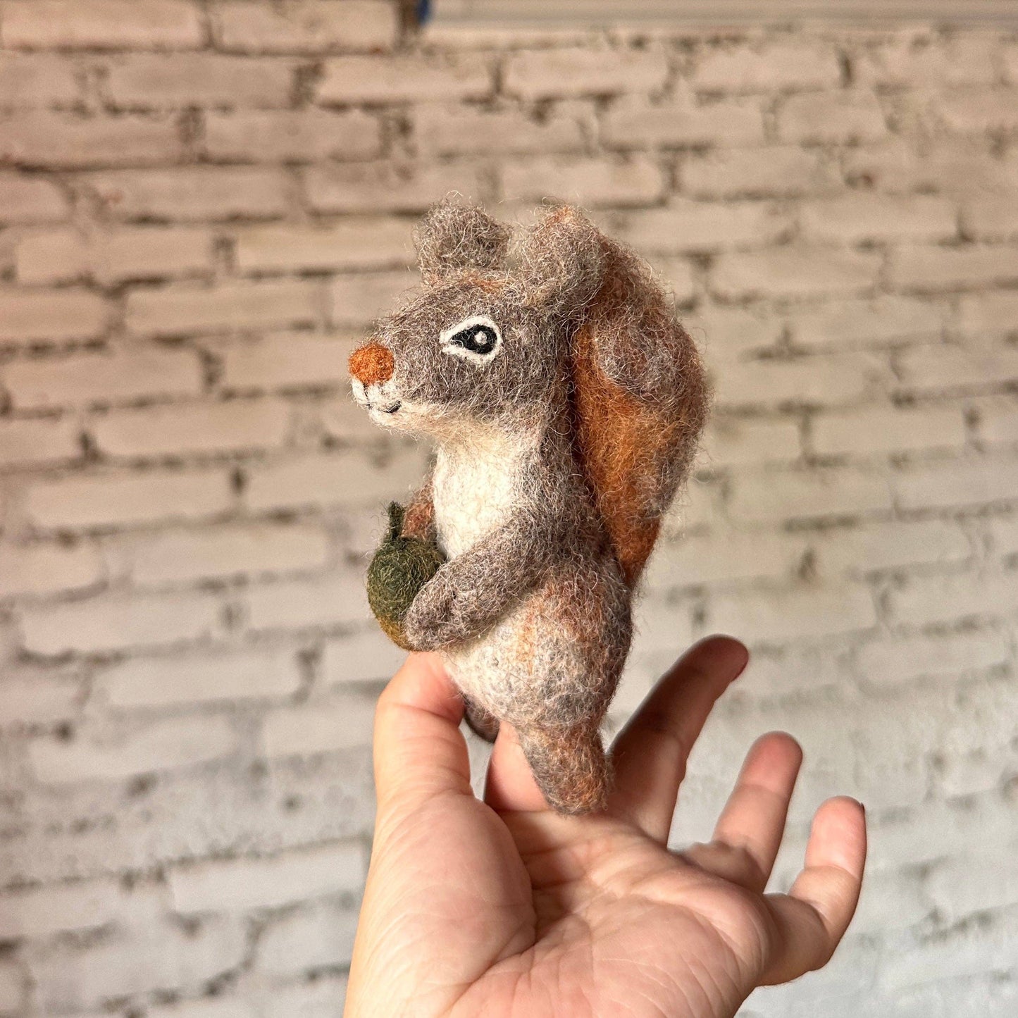 Wool Squirrel Finger Puppet