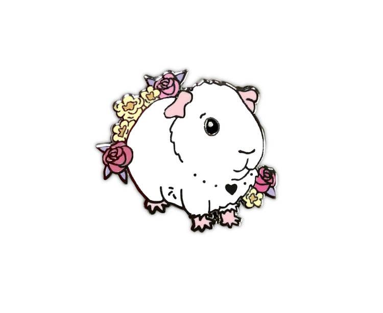 White Guinea Pig Enamel Pin