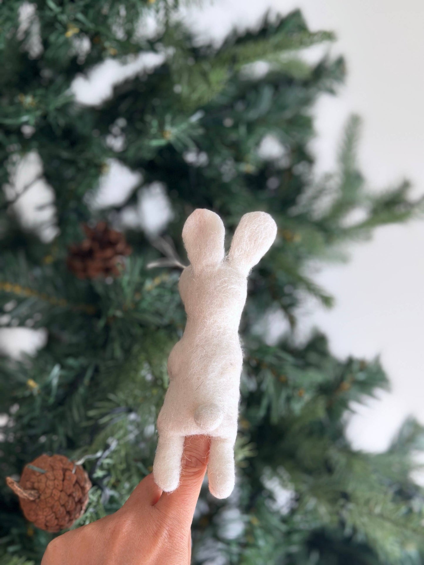 Wool Bunny Finger Puppet