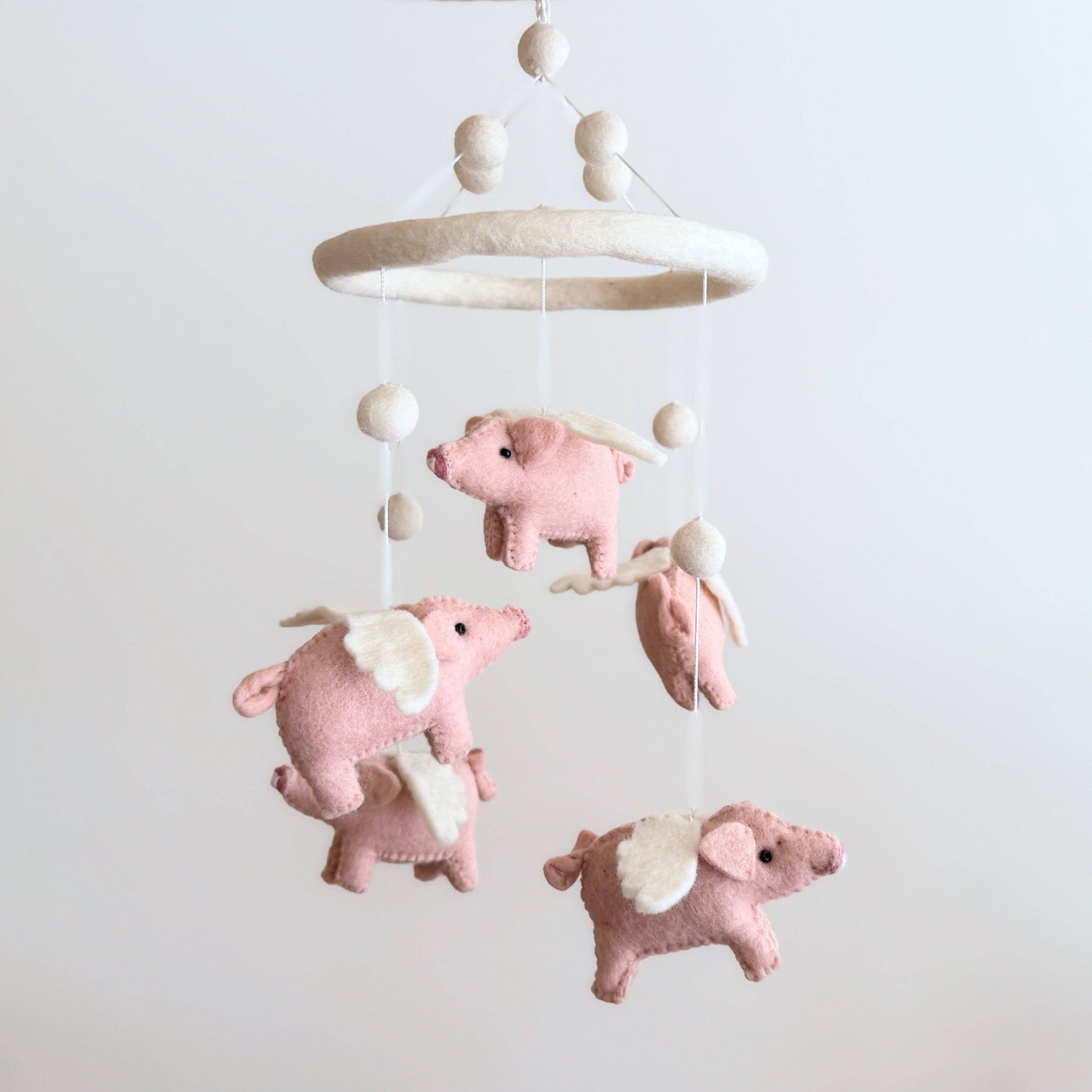 Felt Baby Mobile - Flying Pig - Jasper and Ruby Art