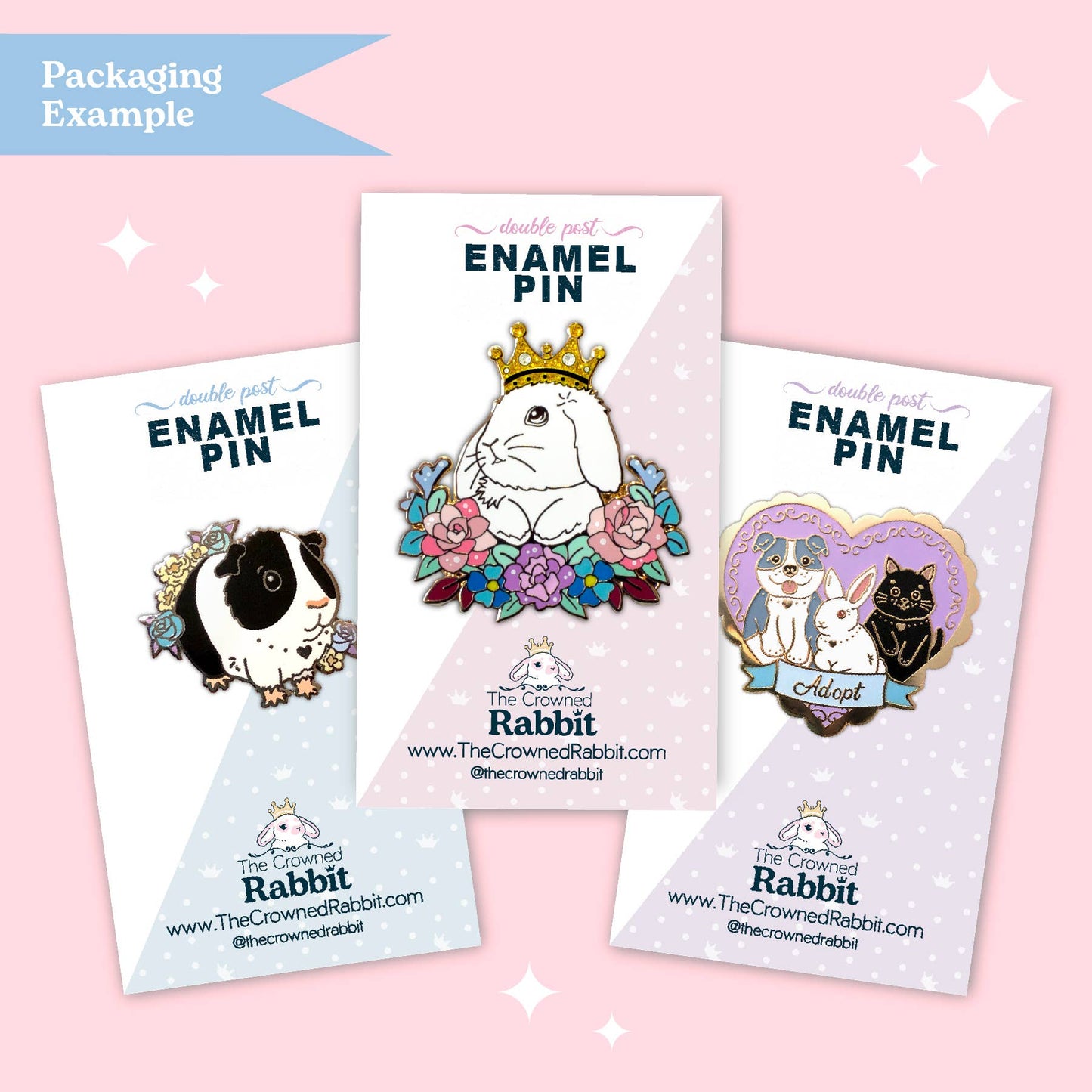 Enamel Pins on Backing Cards