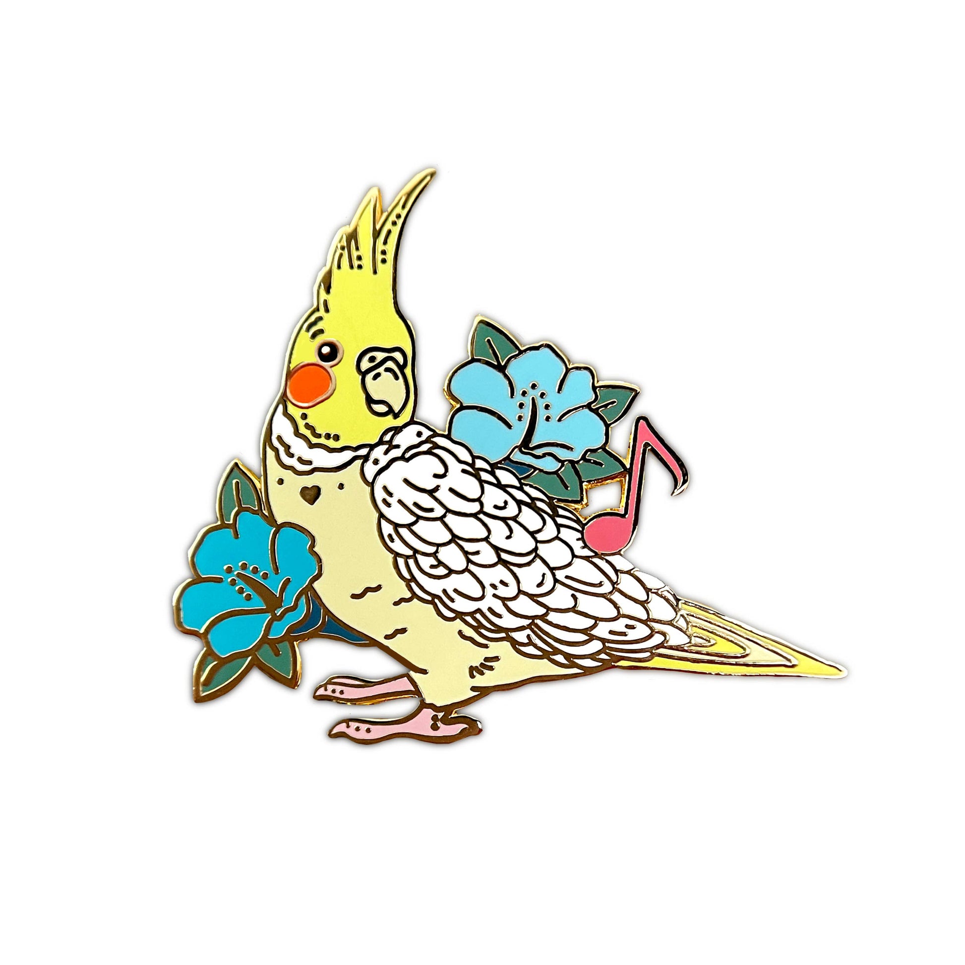 Lutino Cockatiel Enamel Pin