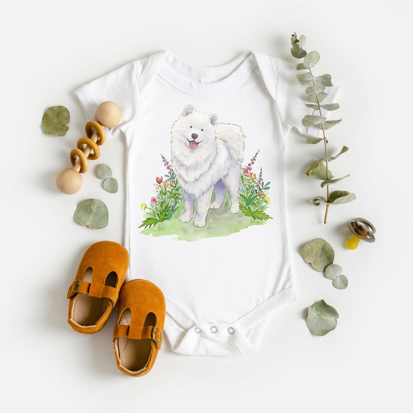 Samoyed Baby Bodysuit One Piece, Big Brother, Big Sister