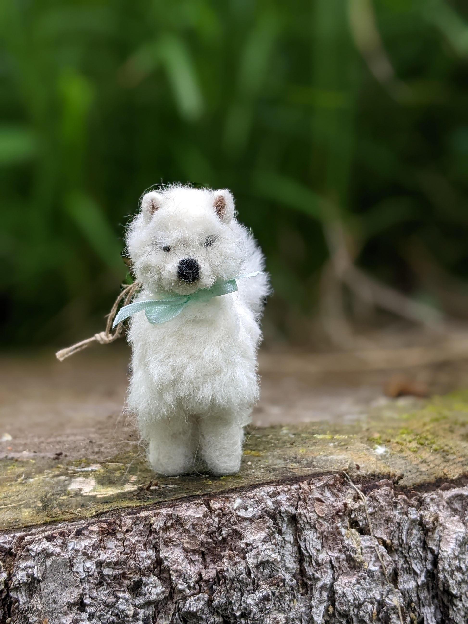 Samoyed wool felted gift for dog lovers jasper and ruby