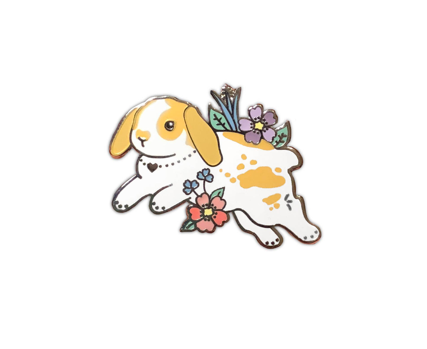 Tan and White Lop Bunny Enamel Pin