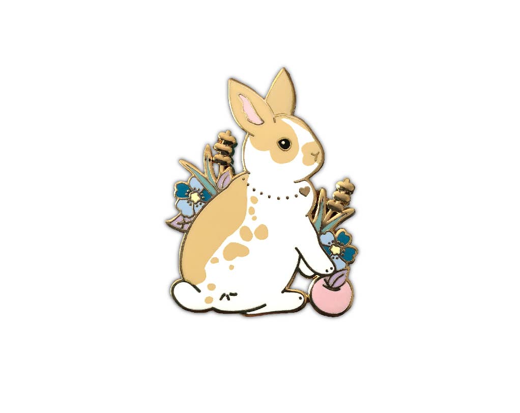 Tan and White Rabbit Enamel Pin