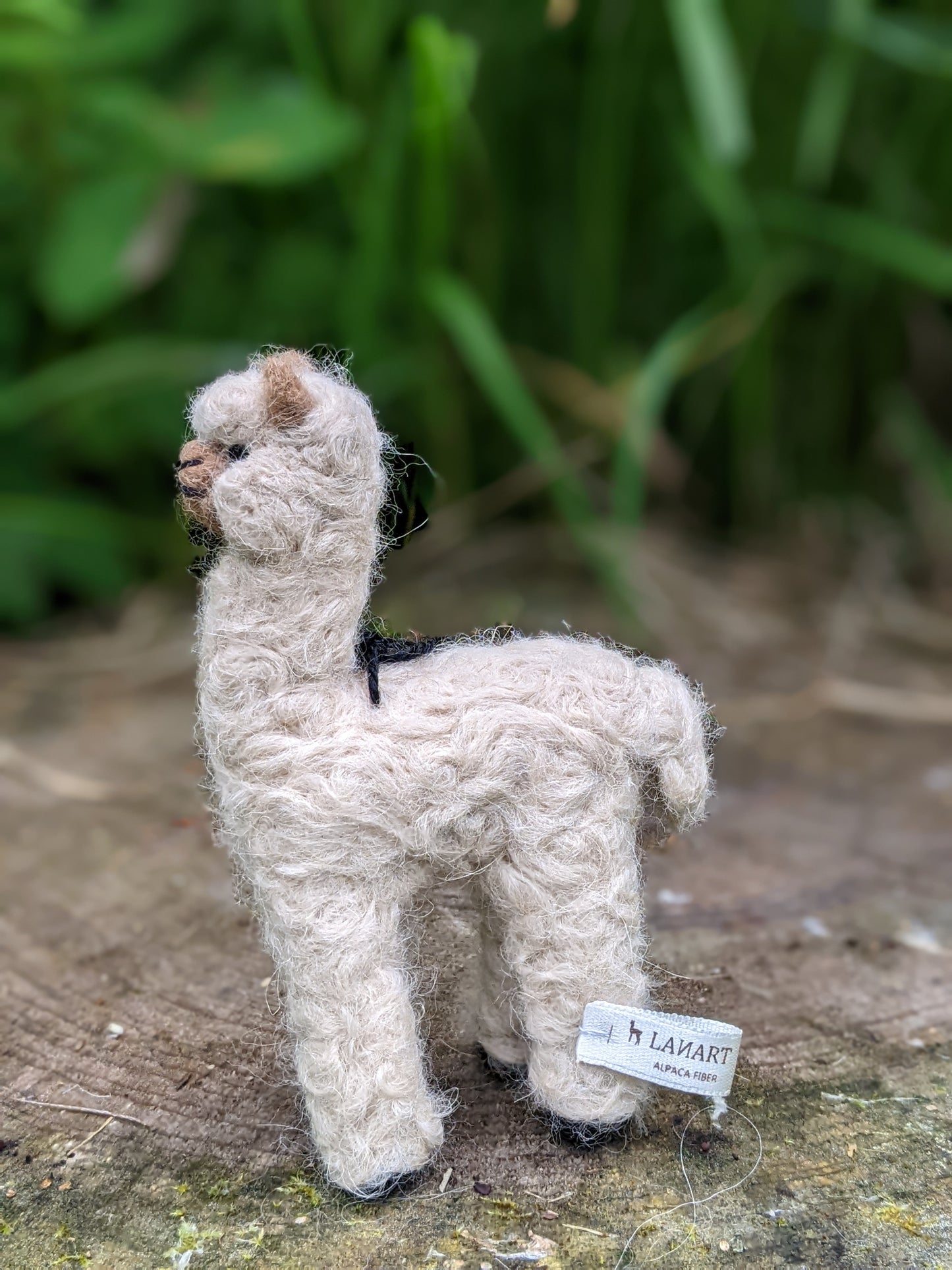 Felted Wool Alpaca Sculpture, Fair Trade Gift for Animal Lovers