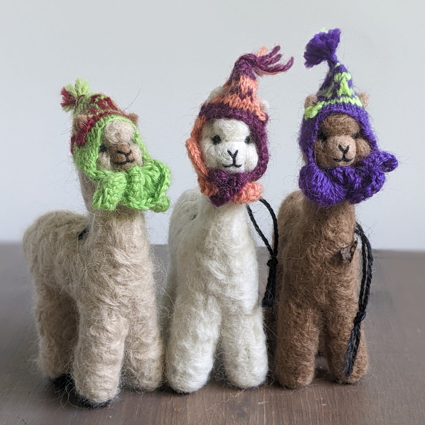 Felted Wool Alpaca Sculpture, Fair Trade Gift for Animal Lovers