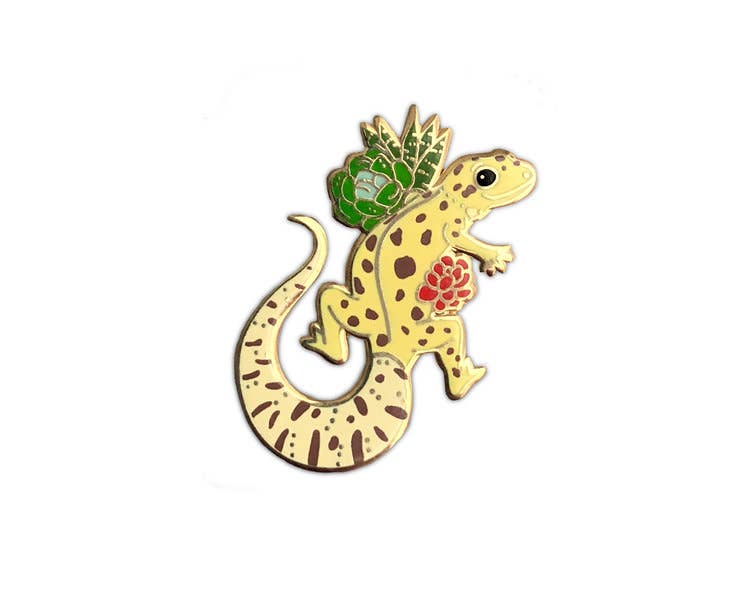 Yellow Spotted Gecko Enamel Pin