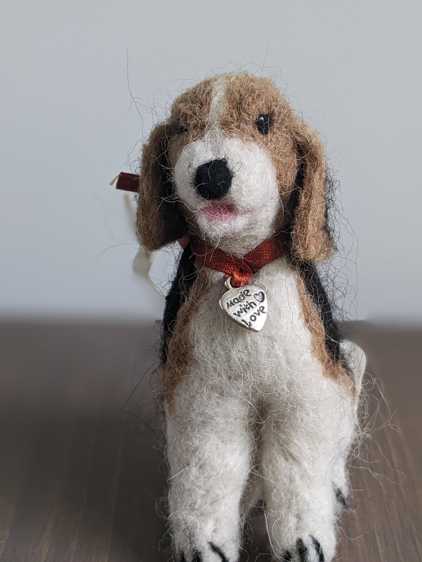 needle felted wool beagle dog