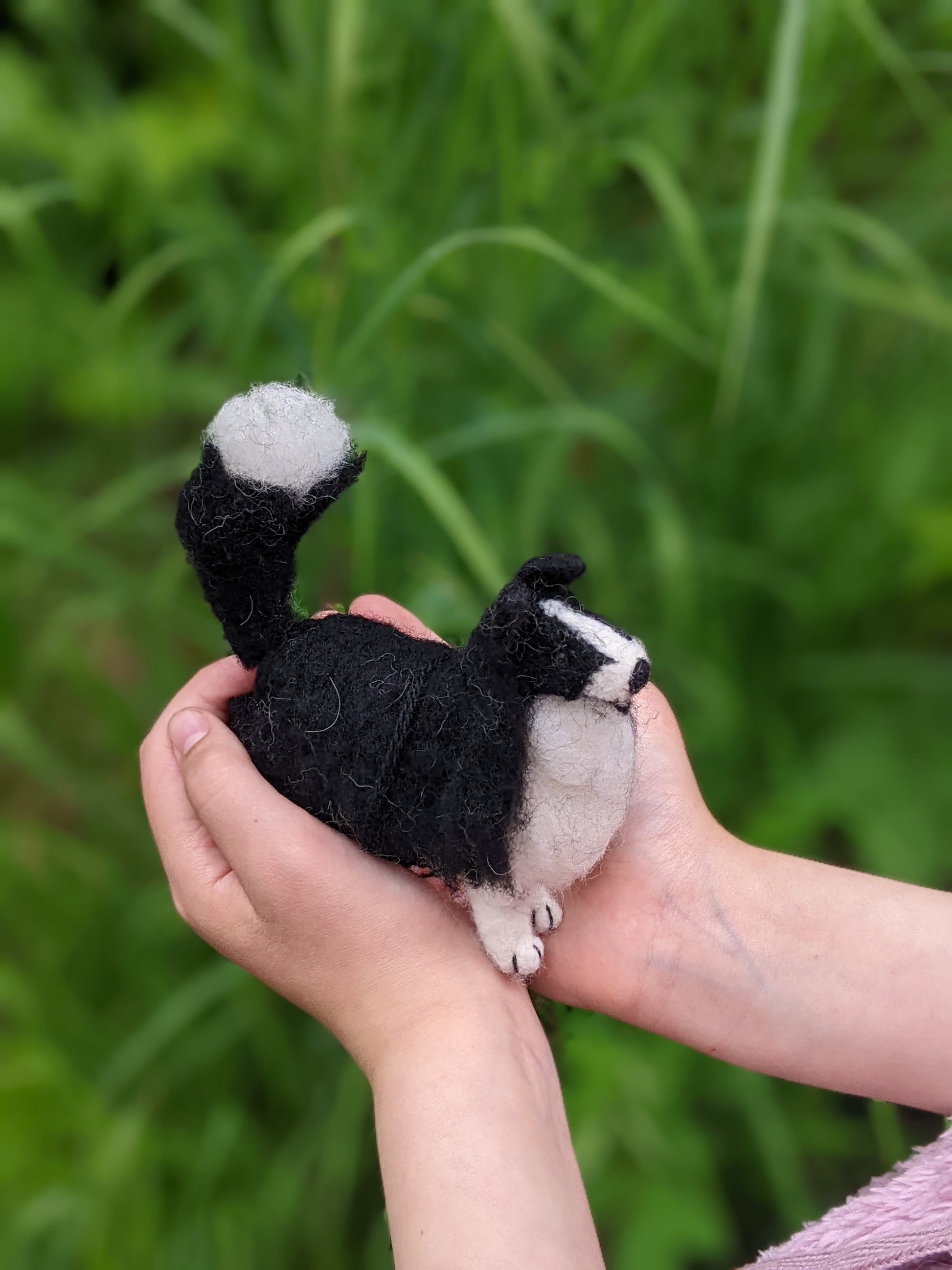 black and white needle felted wool border collie sheltie gift