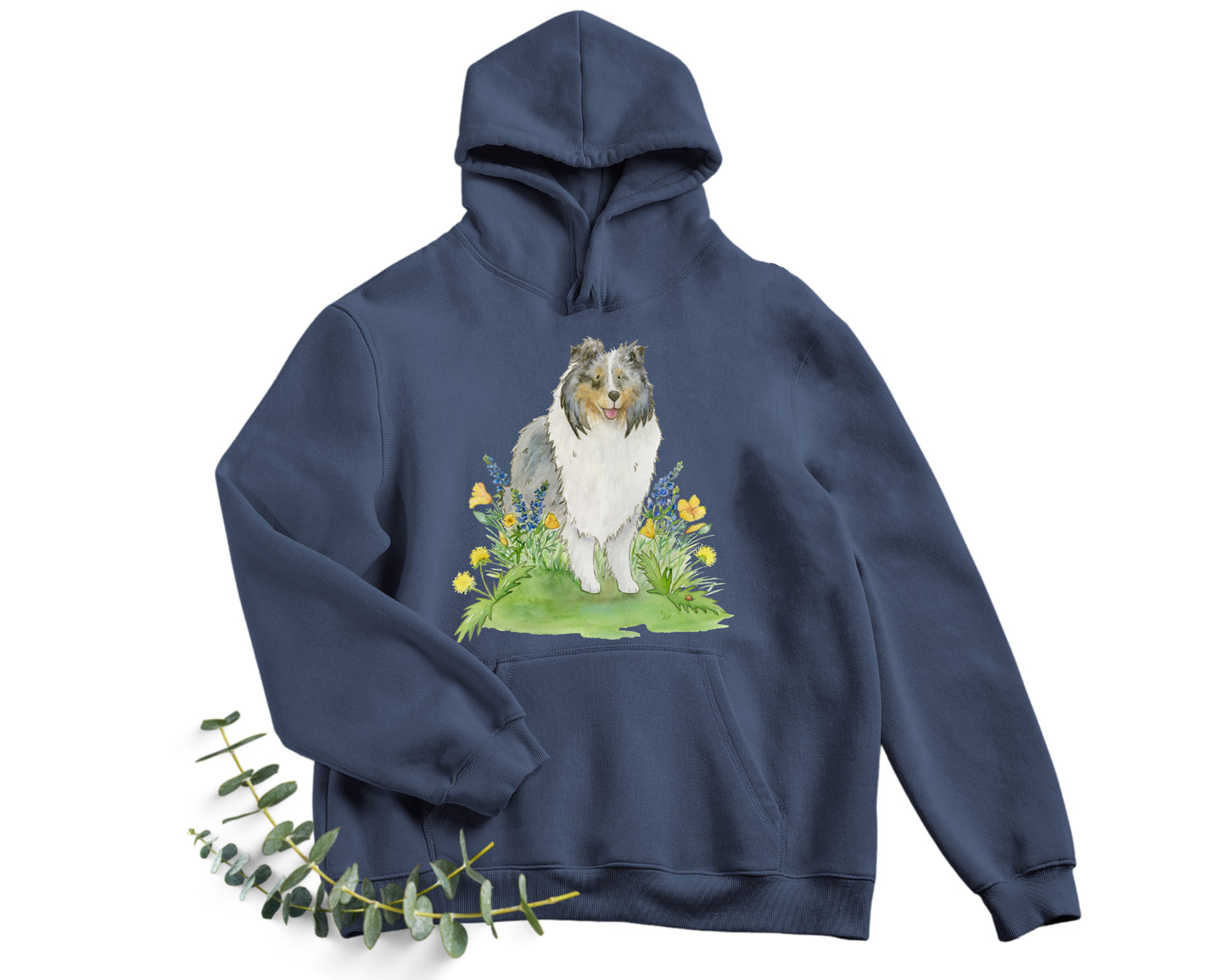 Blue Merle Shetland Sheepdog Hooded Sweatshirt