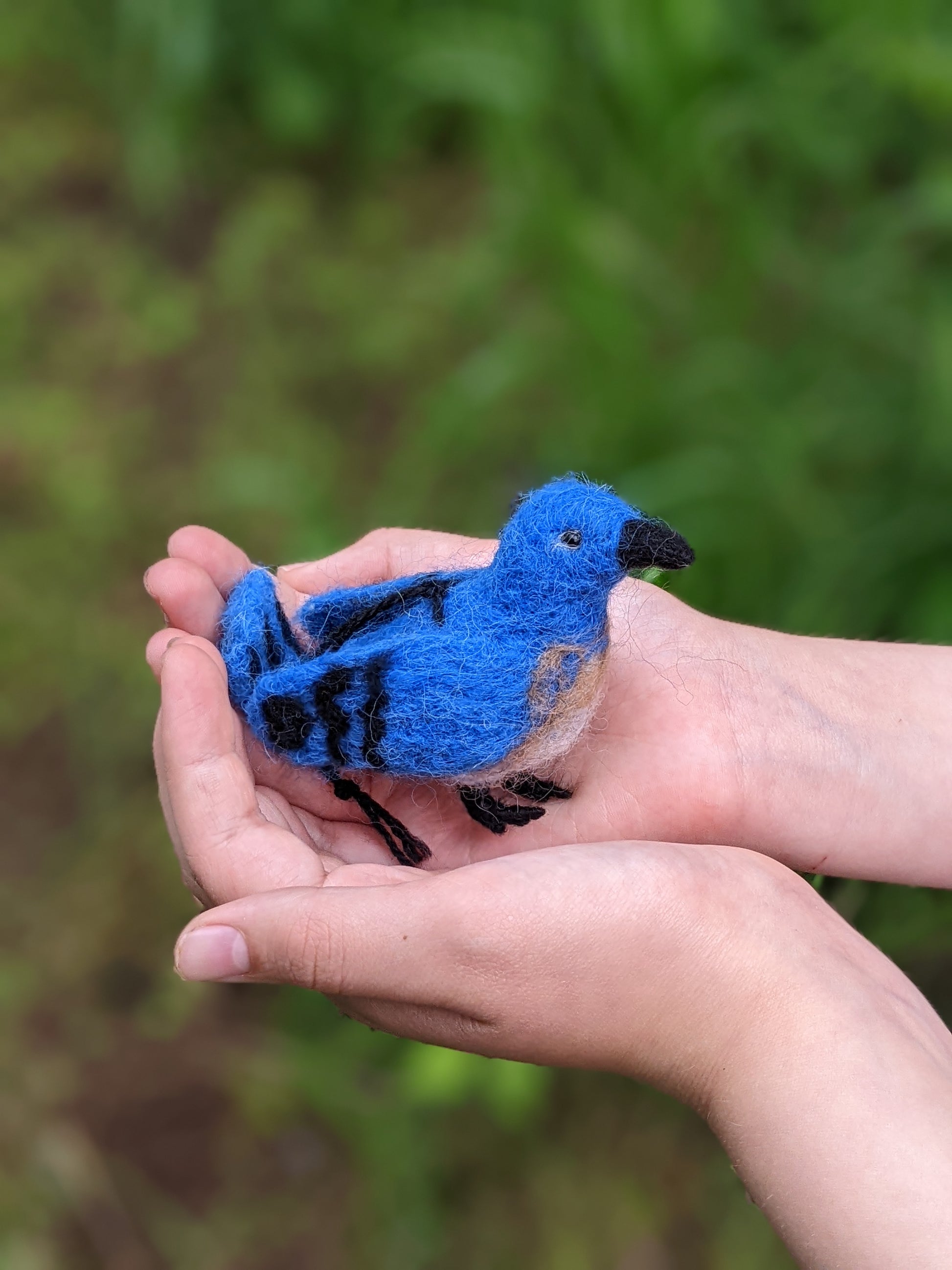 cute needle felted wool bluebird