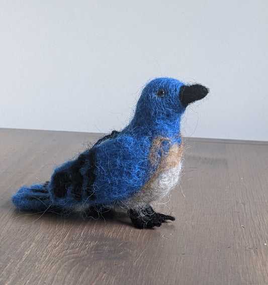 cute needle felted wool bluebird