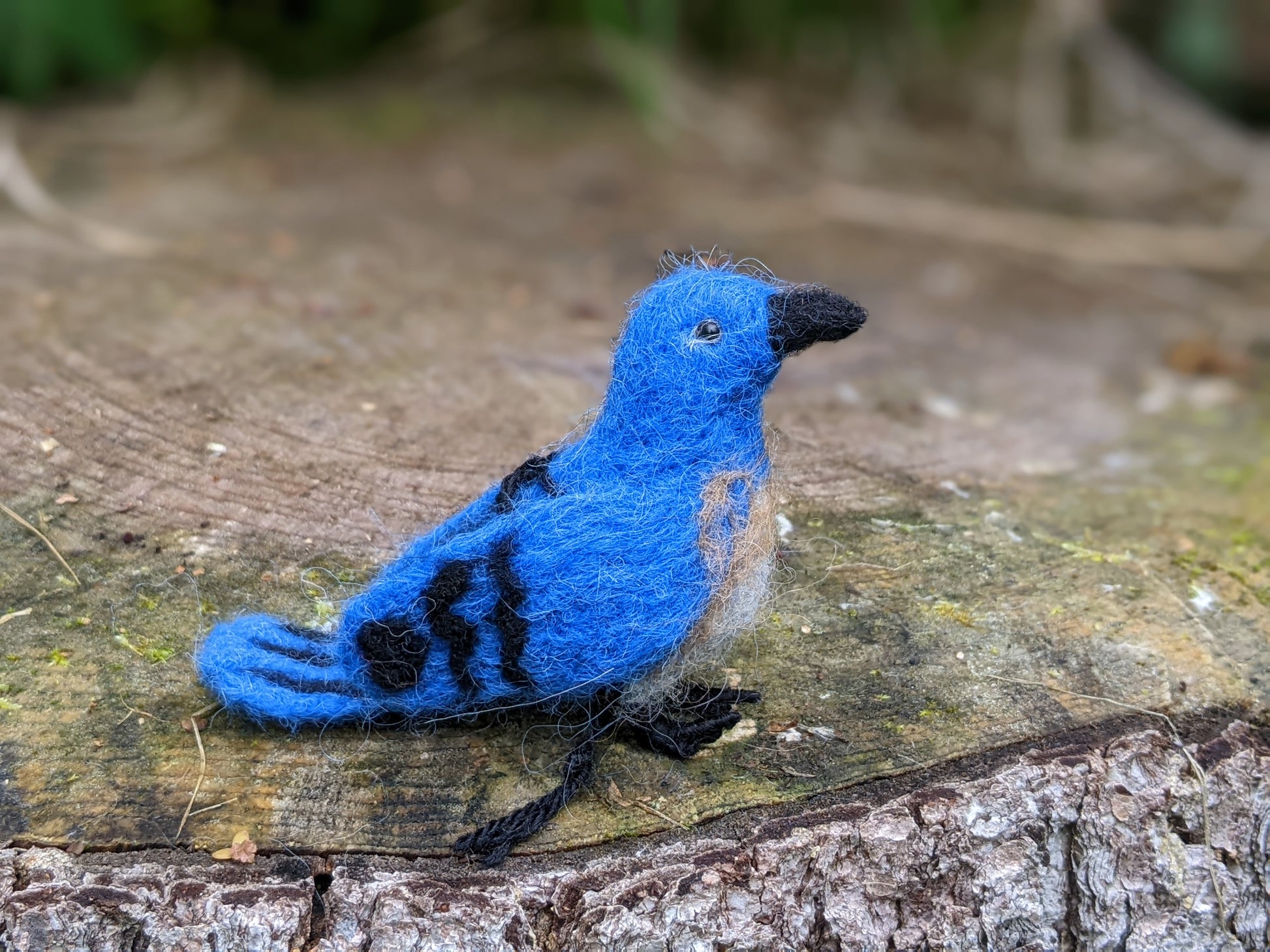 cute needle felted wool bluebird